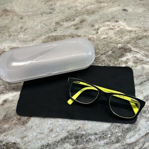 Nike Youth Kids Eyeglasses Black/Volt Full Rim Optical Frame.